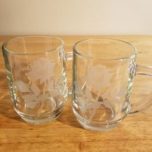 Antique France Embossed Tankard Clear Glass Mug